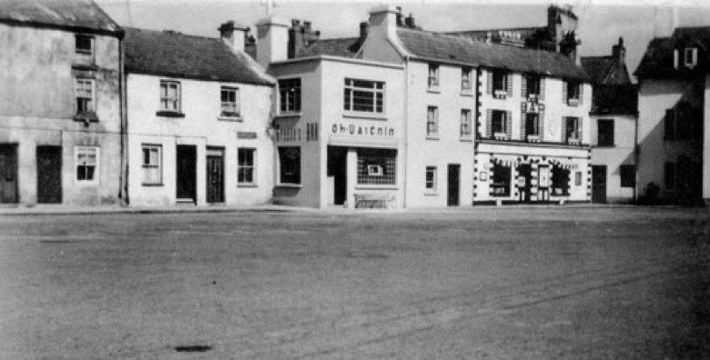 The Greene family shopfront (Ó hUaithnín) on a Galway square.